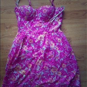 Lilly Pulitzer pink dress bustier with straps